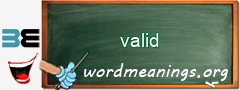 WordMeaning blackboard for valid